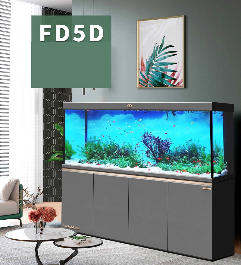 IWISH FD5D Aquarium Accessories Fish Tank With Light Filter Led Lighting Remote Control Large Ultra Clear Rimless Glass Tanks