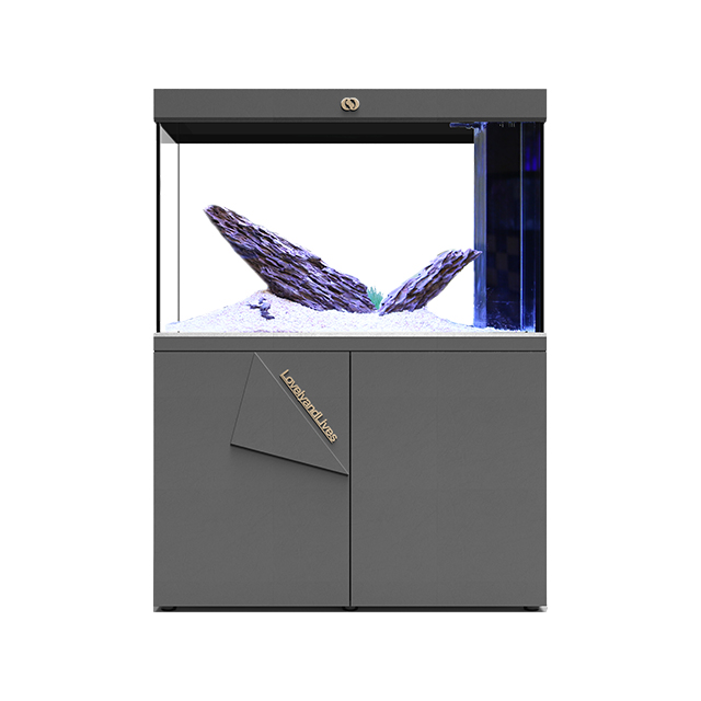 IWISH FA2D Aquarium Accessories Saltwater Fish Tank with Filter Cylinder Pump Light Large Ultra Glass Stand Type
