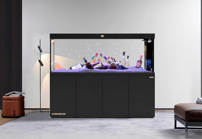 IWISH FD4D Fashion Clean Glass Fish Tanks 300 Gallon Large Aquarium Tank for Home Decoration Saltwater Accessories with Filter